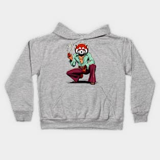 Retro Rebel: 70s Fashion smoking red panda in Shades Kids Hoodie